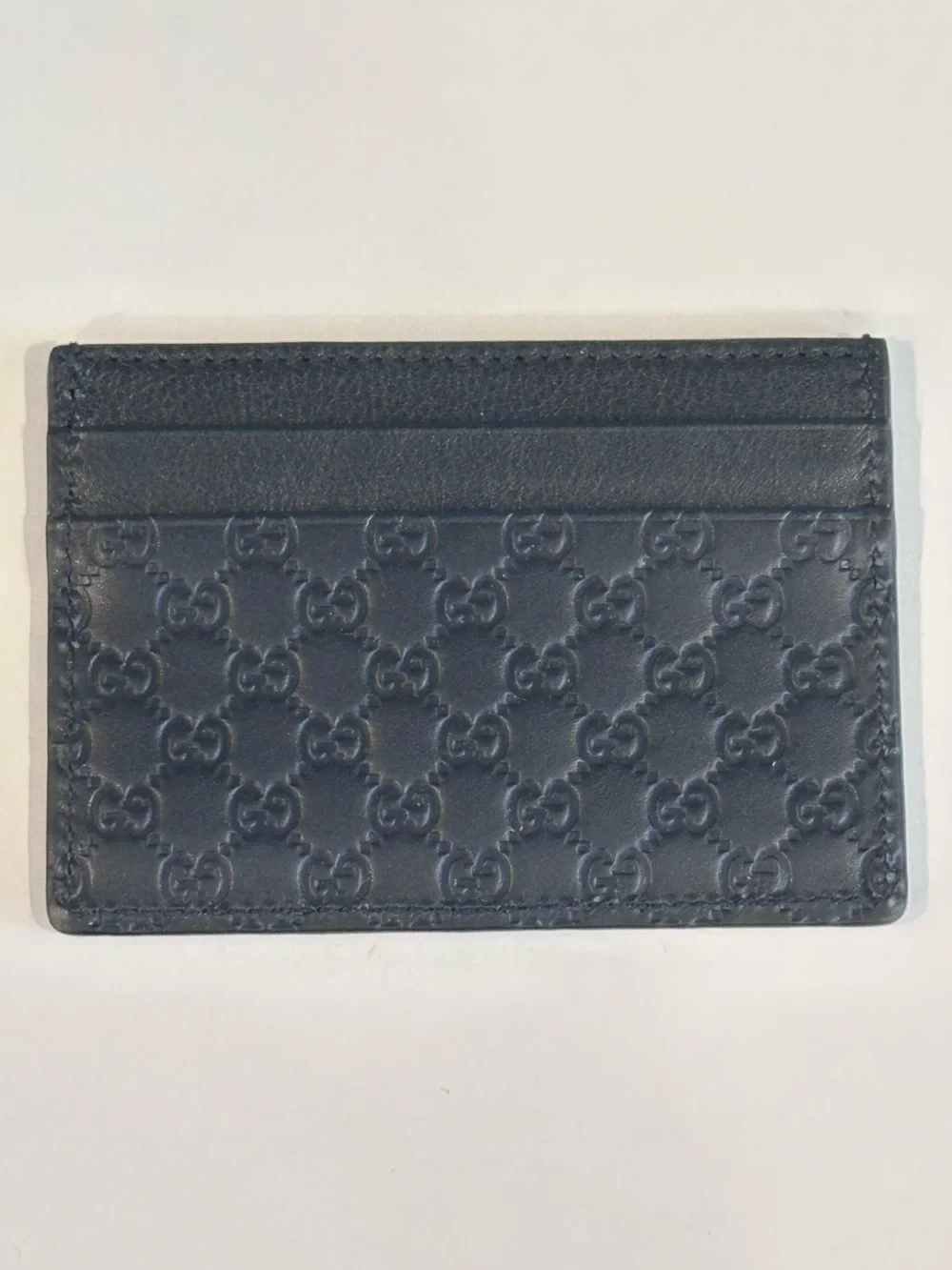 Gucci Black Embossed GG Leather Card Case